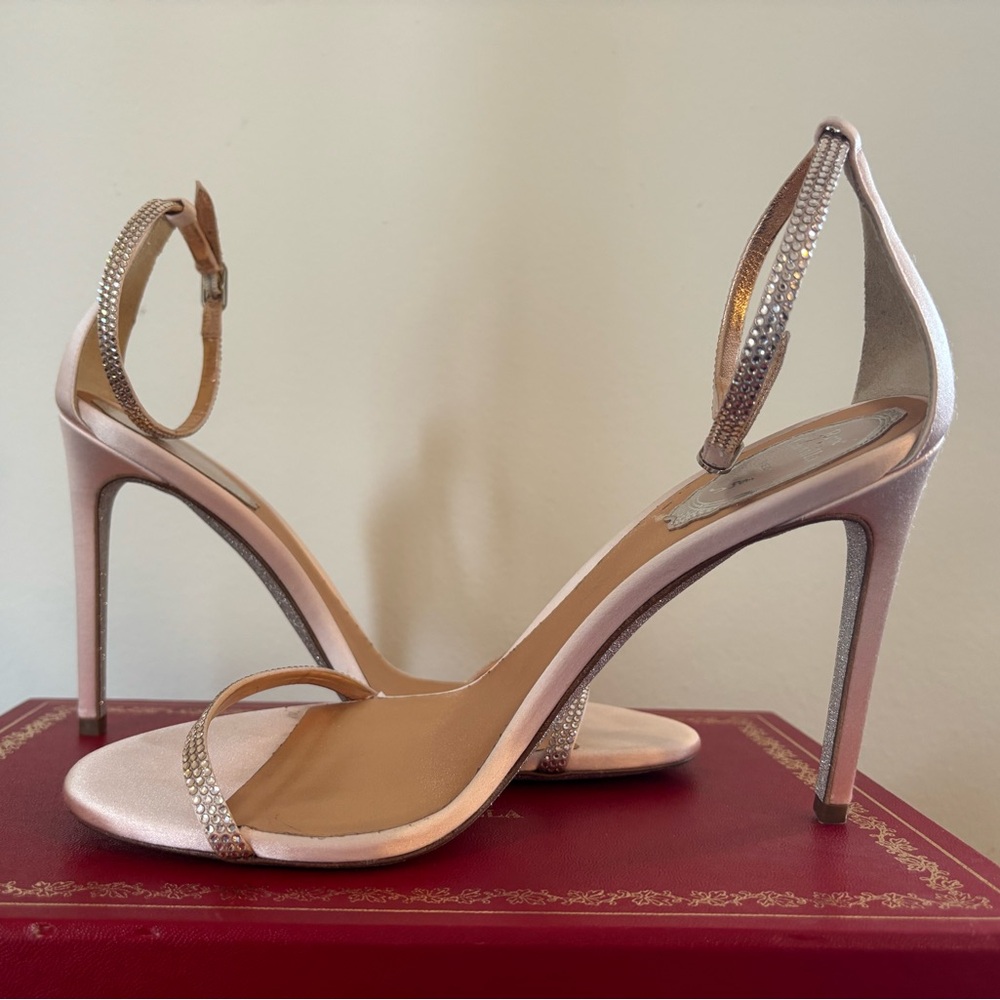 Pink Renè Caovilla 105M Strass Sandals